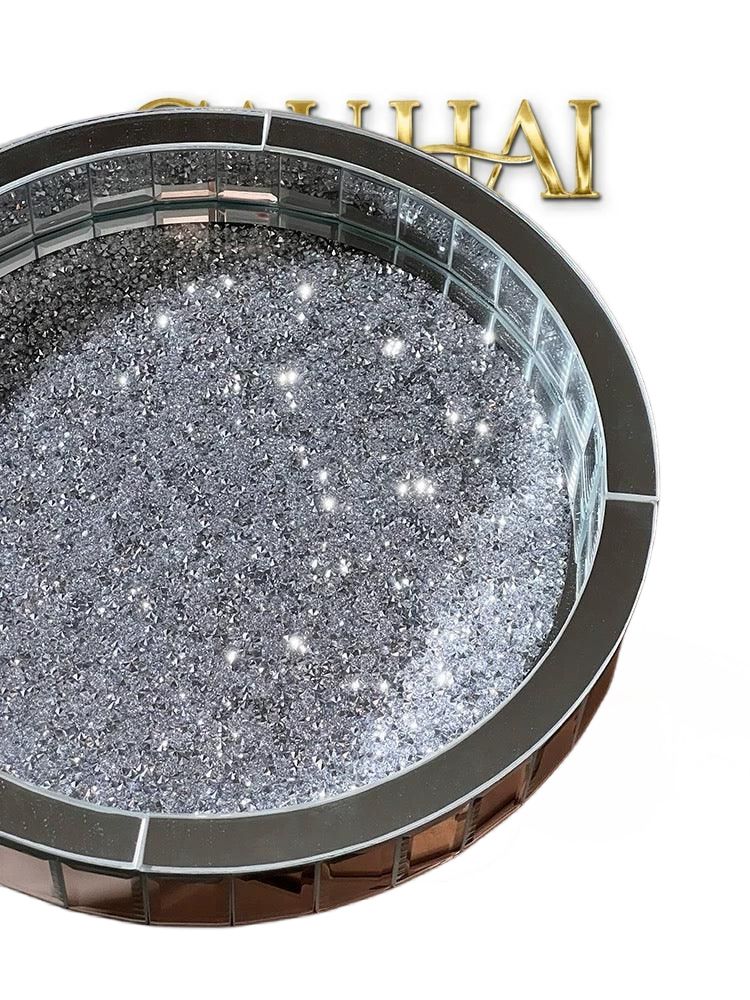 Haute Folie - Khay Gương Tròn Đế Xoay Mirror Argenté D30-KHAY TRANG TRÍ-CẬU HAI HOME DECOR