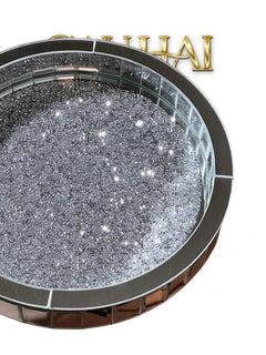 Haute Folie - Khay Gương Tròn Đế Xoay Mirror Argenté D30-KHAY TRANG TRÍ-CẬU HAI HOME DECOR