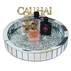 Haute Folie - Khay Gương Tròn Đế Xoay Mirror Argenté D30-KHAY TRANG TRÍ-CẬU HAI HOME DECOR