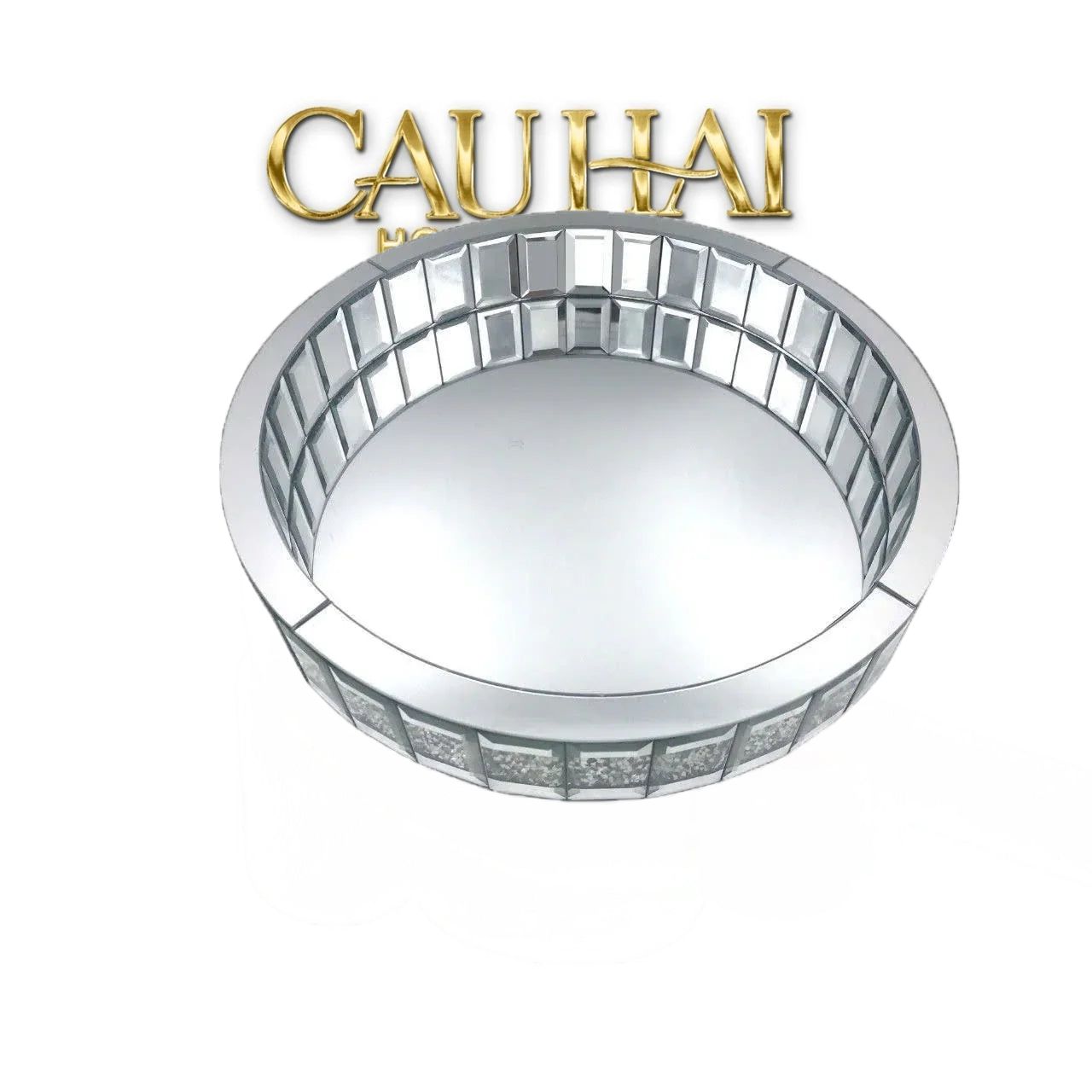 Haute Folie - Khay Gương Tròn Đế Xoay Mirror Argenté D30-KHAY TRANG TRÍ-CẬU HAI HOME DECOR