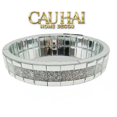 Haute Folie - Khay Gương Tròn Đế Xoay Mirror Argenté D30-KHAY TRANG TRÍ-CẬU HAI HOME DECOR