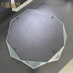 Haute Folie - Khay Gương Tròn Diamond Facetté Platinum Éclat Decoratives Trays D34-KHAY TRANG TRÍ-CẬU HAI HOME DECOR