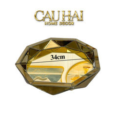 Haute Folie - Khay Gương Tròn Diamond Facetté Soleil Éclat Decoratives Trays D34-KHAY TRANG TRÍ-CẬU HAI HOME DECOR