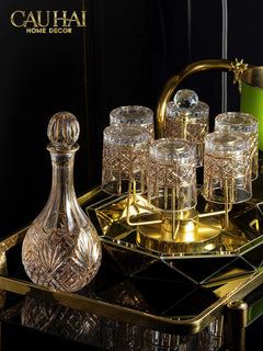Haute Folie - Khay Gương Tròn Diamond Facetté Soleil Éclat Decoratives Trays D34-KHAY TRANG TRÍ-CẬU HAI HOME DECOR
