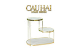 Haute Folie - Khay Kệ Đá Marble Trắng Tròn 2 Tầng Bàn Trang Điểm - New Orion Urban Marble Trays-Khay Kệ Tầng-CẬU HAI HOME DECOR