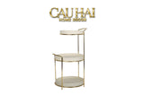 Haute Folie - Khay Kệ Mỹ Phẩm Da 3 Tầng Lux Leather Ivoire Beauty Vanity 21x42-KHAY TRANG TRÍ-Đối tác tại Trung Quốc theo từng đơn đặt hàng-CẬU HAI HOME DECOR