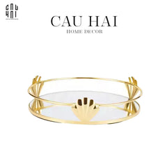 Haute Folie - Khay Tròn Mặt Gương Bàn Trang Điểm Pearl Reflection 20cm-KHAY TRANG TRÍ-CẬU HAI HOME DECOR