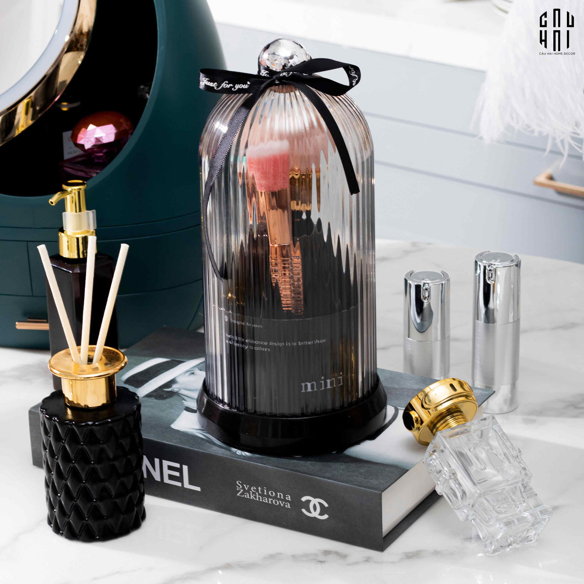 Haute Folie - Lọ Đựng Cọ Mimi Black Ss25-HŨ TRANG TRÍ-Đối tác tại Trung Quốc theo từng đơn đặt hàng-CẬU HAI HOME DECOR