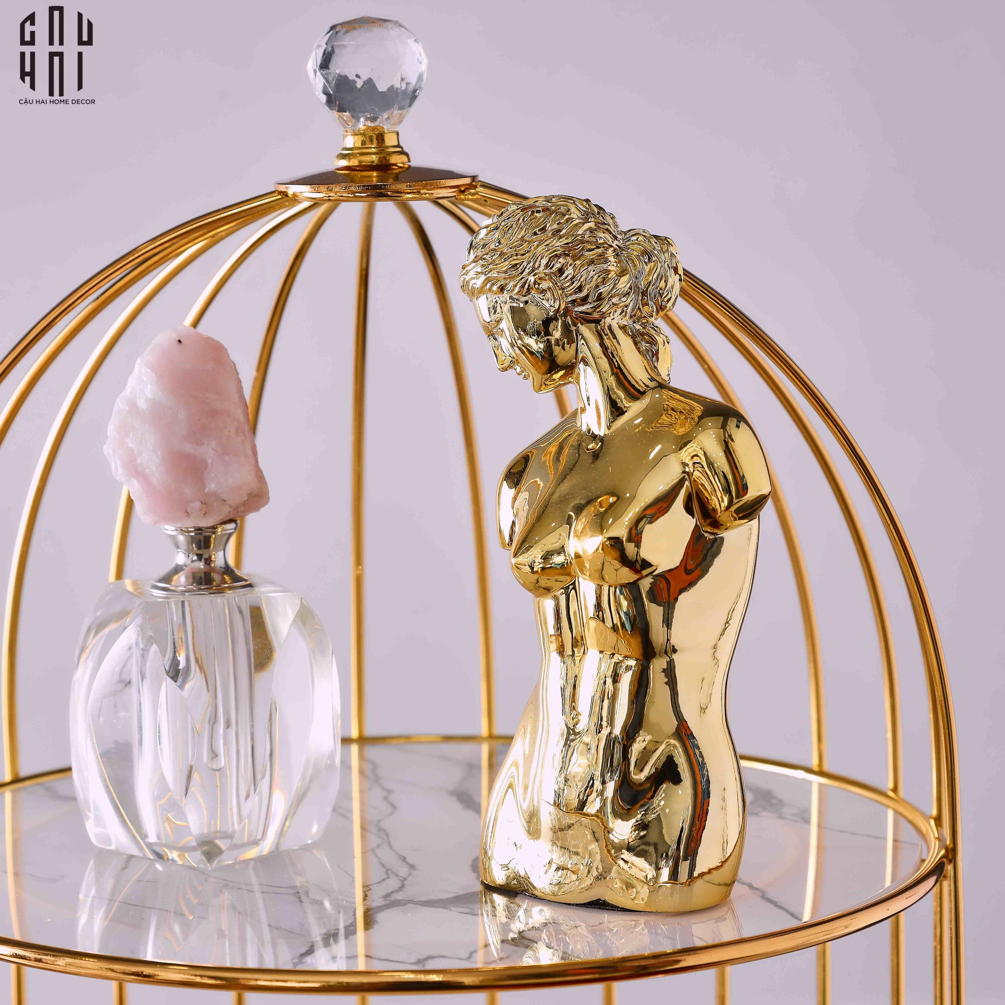 Haute Folie - Lọ Nước Hoa Đá Thạch Anh Pink Quartz Up-Phụ kiện nước hoa trong nhà-CẬU HAI HOME DECOR