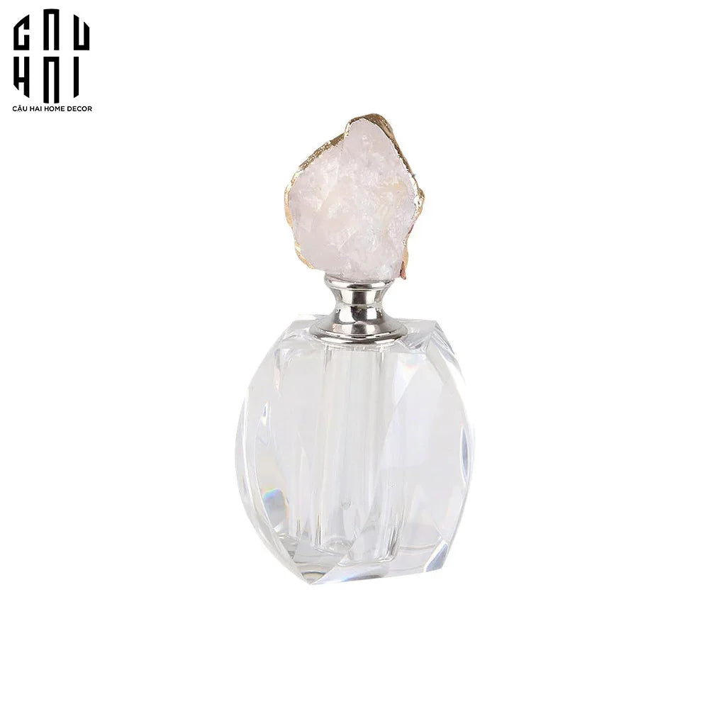 Haute Folie - Lọ Nước Hoa Đá Thạch Anh Pink Quartz Up-Phụ kiện nước hoa trong nhà-CẬU HAI HOME DECOR