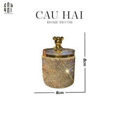 Haute Folie - Lọ Tăm Bông Bear Diamond Bling Bling-HŨ TRANG TRÍ-CẬU HAI HOME DECOR