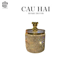 Haute Folie - Lọ Tăm Bông Bear Diamond Bling Bling-HŨ TRANG TRÍ-CẬU HAI HOME DECOR