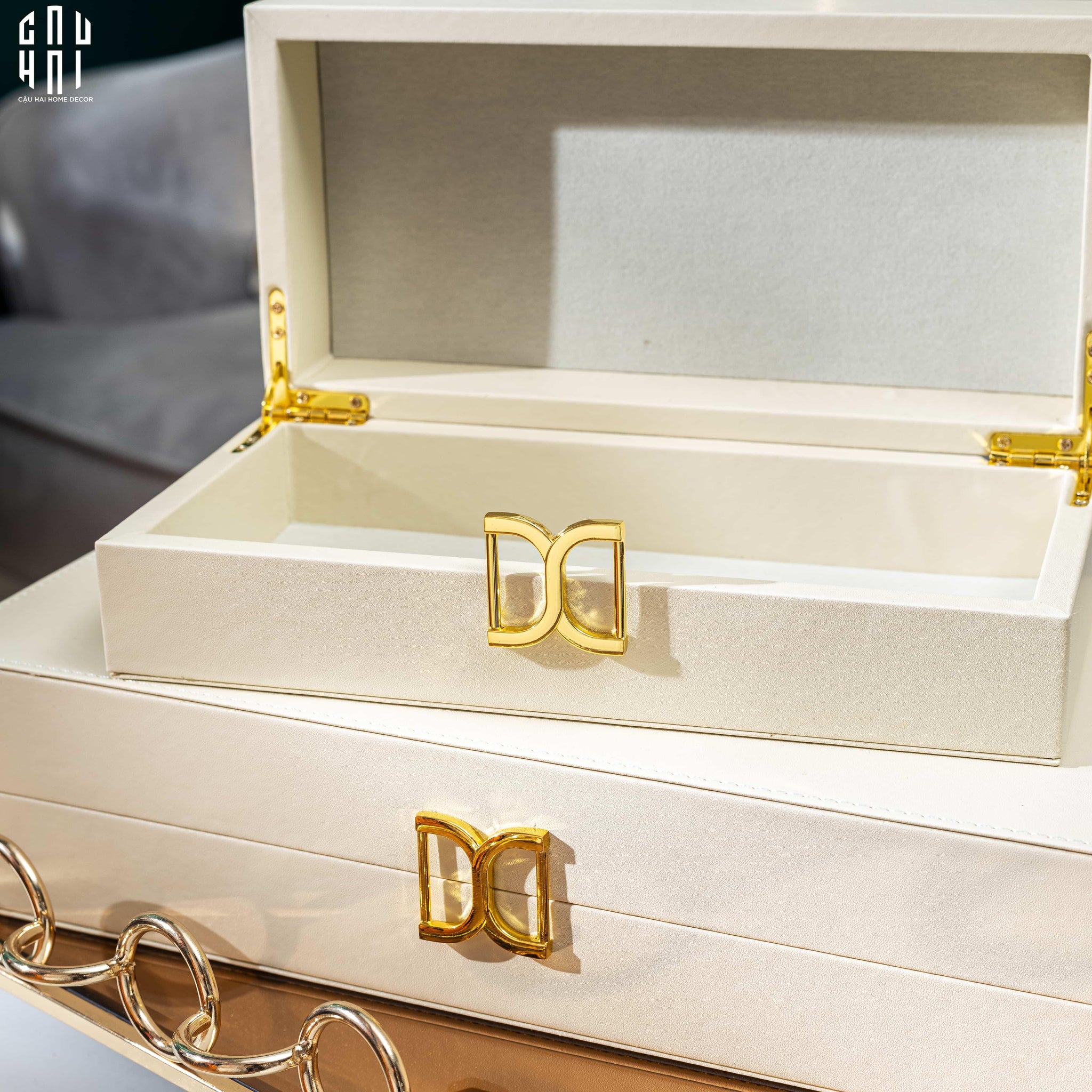 Haute Folie - Set 2 Hộp Trang Sức Da D'Ivoire Delight 12x16 18x36-HỘP TRANG SỨC-CẬU HAI HOME DECOR