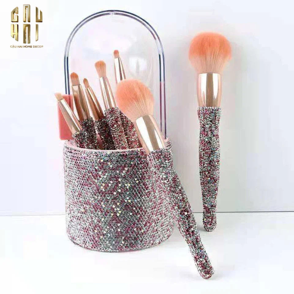 Haute Folie - Set 8 Cọ Makeup & Beauty Box Diamond Bling Bling 8x20-HỘP TRANG SỨC-CẬU HAI HOME DECOR
