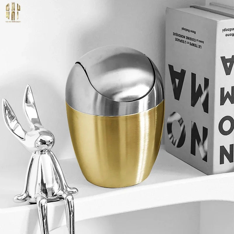 Haute Folie -Thùng Rác Mini Platinum Egg-Thùng Rác-CẬU HAI HOME DECOR