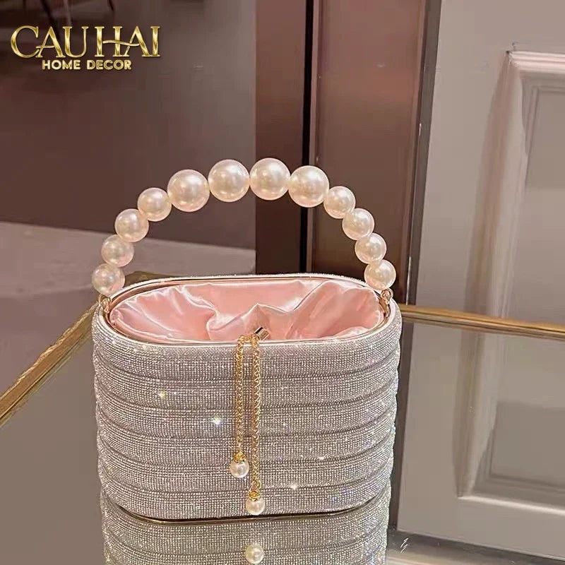 Haute Folie - Túi Handbag Full Kim Cương - Perle Éclat Diamond Pavé Haute Décor Object-TÚI XÁCH & VÍ TRANG TRÍ-CẬU HAI HOME DECOR