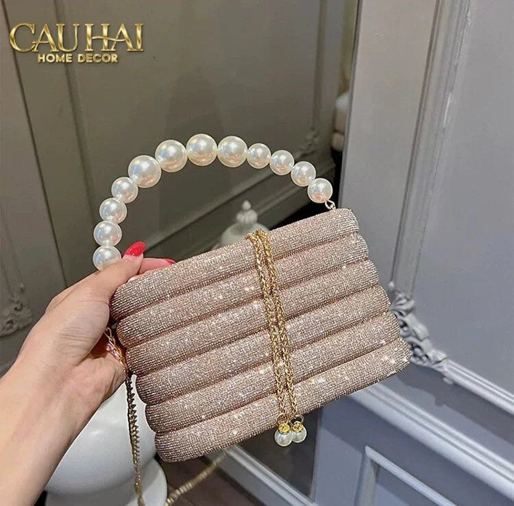 Haute Folie - Túi Handbag Full Kim Cương - Perle Éclat Diamond Pavé Haute Décor Object-TÚI XÁCH & VÍ TRANG TRÍ-CẬU HAI HOME DECOR