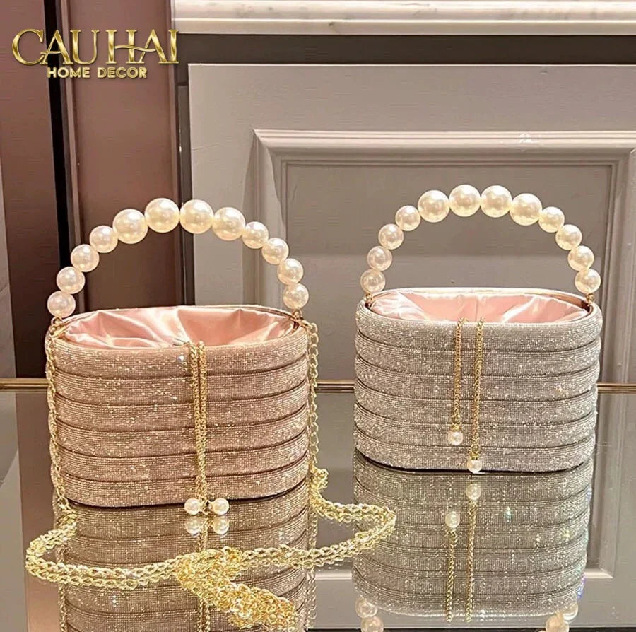 Haute Folie - Túi Handbag Full Kim Cương - Perle Éclat Diamond Pavé Haute Décor Object-TÚI XÁCH & VÍ TRANG TRÍ-CẬU HAI HOME DECOR