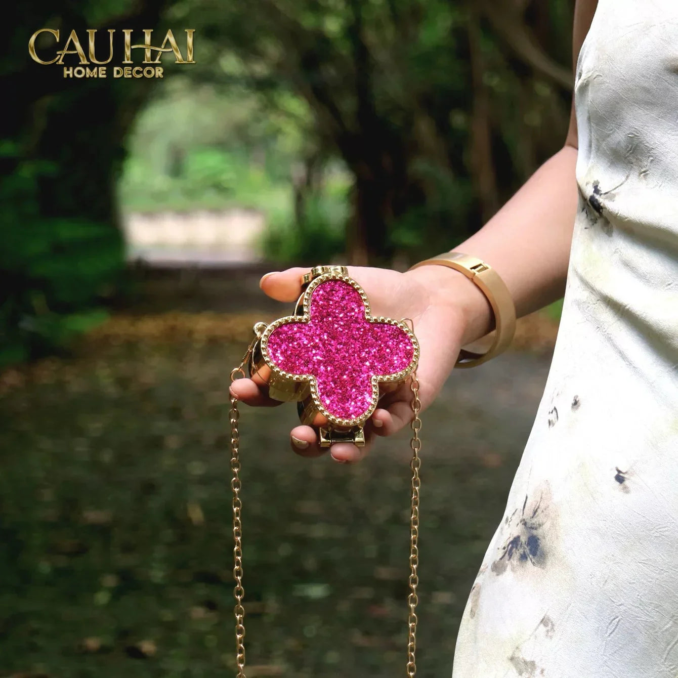 Haute Folie - Túi Pouch Mini Clover Diamond Bling Bling-TÚI XÁCH & VÍ TRANG TRÍ-CẬU HAI HOME DECOR