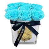 Home Fragrance Couture - Bình Lọ Hoa Hồng Vĩnh Cửu Bleu Azure Roses de Versailles 20x20 - Cậu Hai Home Decor