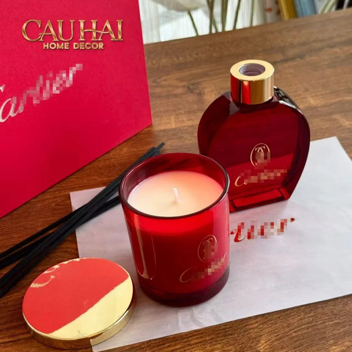 Home Fragrance - Gift Set Nến Thơm & Tinh Dầu Écartier Rouge Rubis Sauvage Duo Édition-NẾN TRANG TRÍ-CẬU HAI HOME DECOR