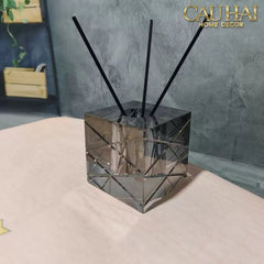 Home Fragrance - Lọ Khuếch Tán Tinh Dầu Cristalleries Cannage Facetté Smoky Gris 7x7x7-CẬU HAI HOME DECOR