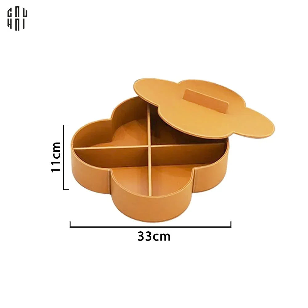 Hộp Bánh Mứt Da Lux Leather Terra Fleur Monogram 33-Lọ kẹo Canister Bonbonnière-CẬU HAI HOME DECOR