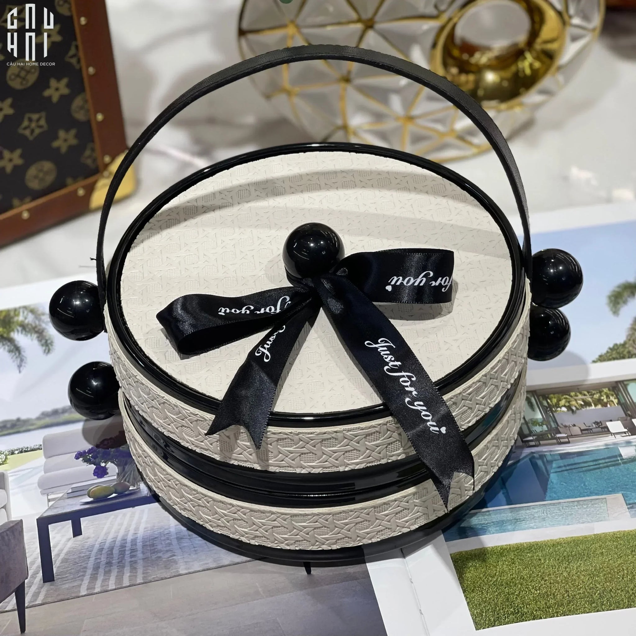 Hộp Bánh Mứt Deux Niveaux Petite Joan-Lọ kẹo Canister Bonbonnière-CẬU HAI HOME DECOR