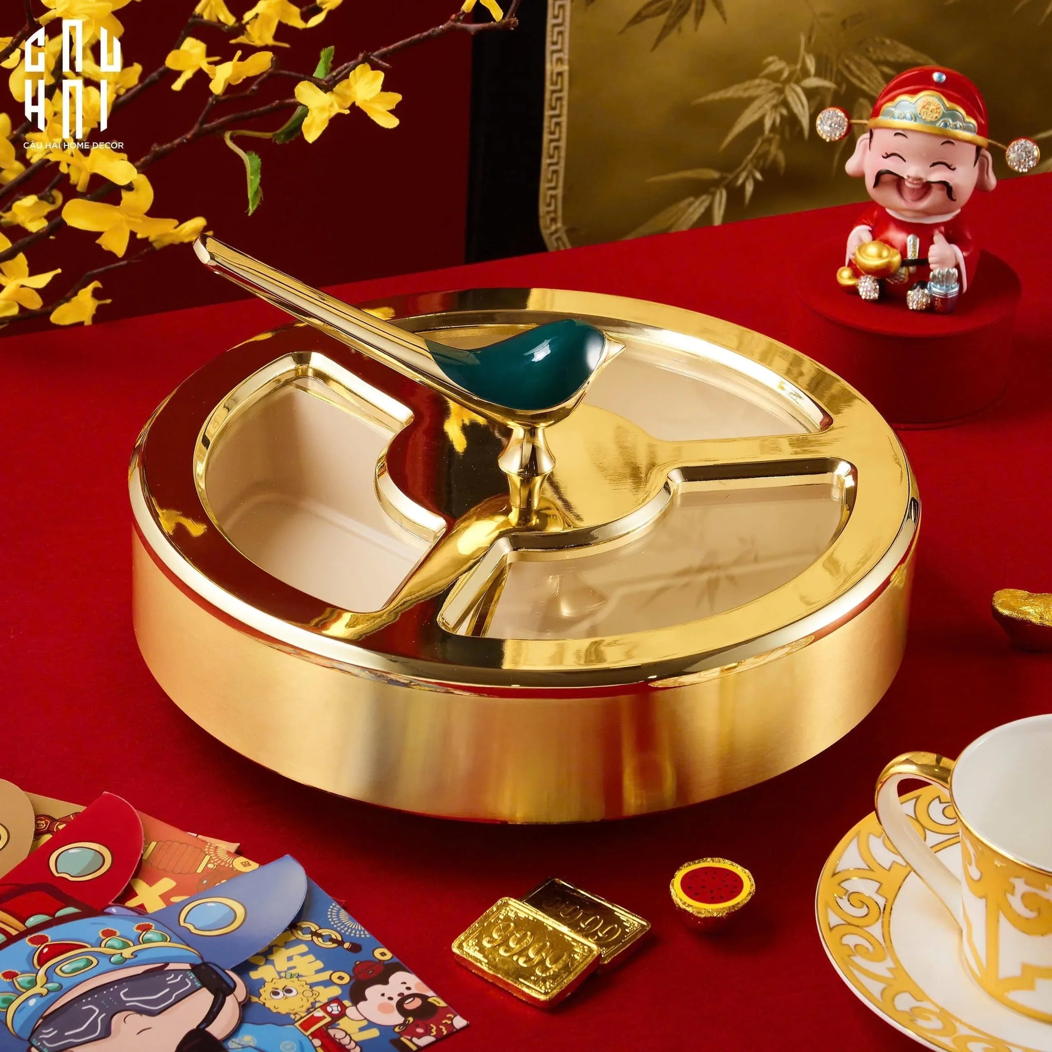 Hộp Bánh Mứt Glorious Auré Oiseau Royale-Lọ kẹo Canister Bonbonnière-CẬU HAI HOME DECOR
