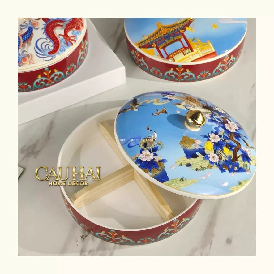 Hộp Bánh Mứt Hoàng Hạc Lâu D22-CẬU HAI HOME DECOR