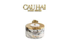 Hộp Bánh Mứt Lá Ngân Hạnh 2 Tầng Millennium Ginkgo D20-Lọ kẹo Canister Bonbonnière-CẬU HAI HOME DECOR