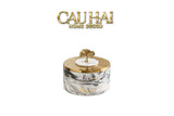Hộp Bánh Mứt Lá Ngân Hạnh 2 Tầng Millennium Ginkgo D20-Lọ kẹo Canister Bonbonnière-Đối tác tại Trung Quốc theo từng đơn đặt hàng-CẬU HAI HOME DECOR