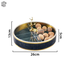 Hộp Bánh Mứt Lux Leather - Savoir Faire Antler Portrait-Lọ kẹo Canister Bonbonnière-CẬU HAI HOME DECOR
