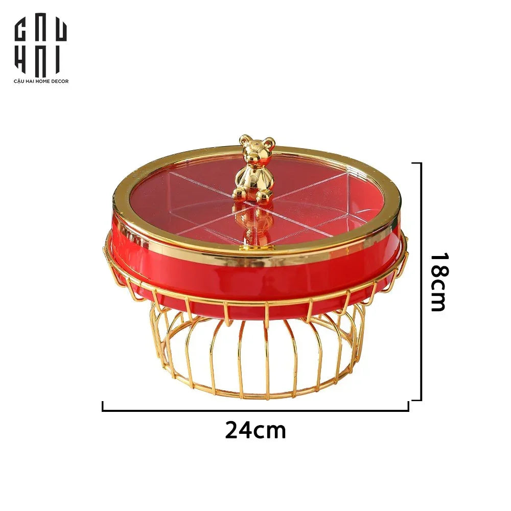 Hộp Bánh Mứt Sứ Tráng Men Rouge Golden Elk-TRANG TRÍ GIÁNG SINH-CẬU HAI HOME DECOR