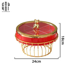 Hộp Bánh Mứt Sứ Tráng Men Rouge Golden Elk-TRANG TRÍ GIÁNG SINH-CẬU HAI HOME DECOR