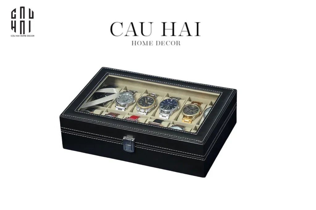 Hộp Đồng Hồ Da 12 L'Heure - 12 Slots-ĐỒNG HỒ-CẬU HAI HOME DECOR