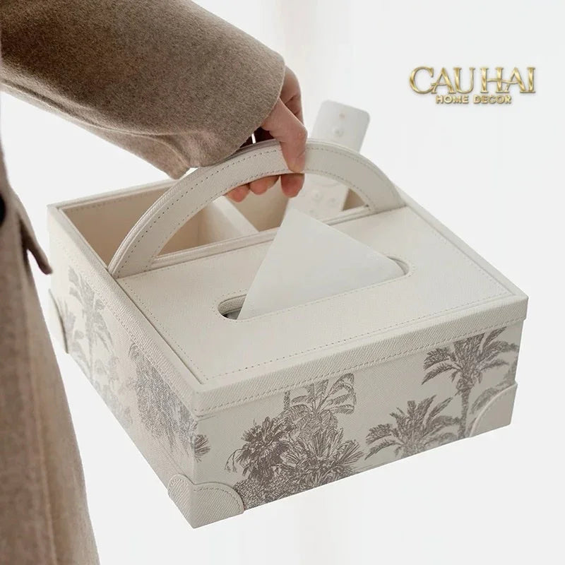Hộp Khăn Giấy 3 Ngăn Handy Opaline Flora Tonkin-HỘP KHĂN GIẤY-CẬU HAI HOME DECOR