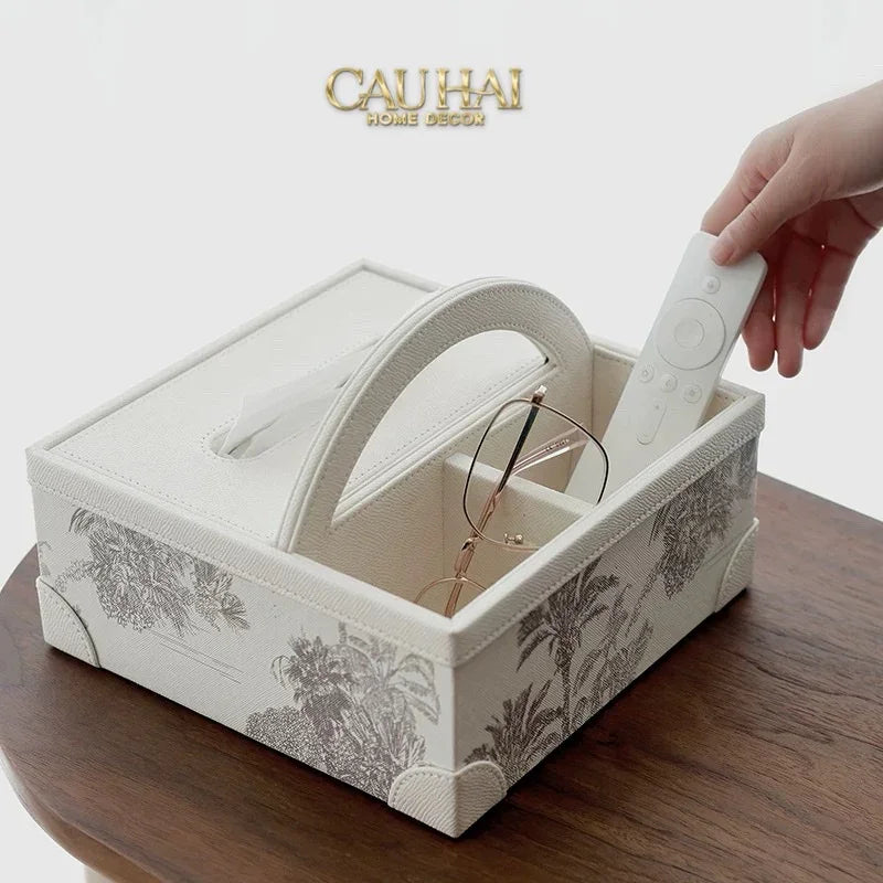 Hộp Khăn Giấy 3 Ngăn Handy Opaline Flora Tonkin-CẬU HAI HOME DECOR