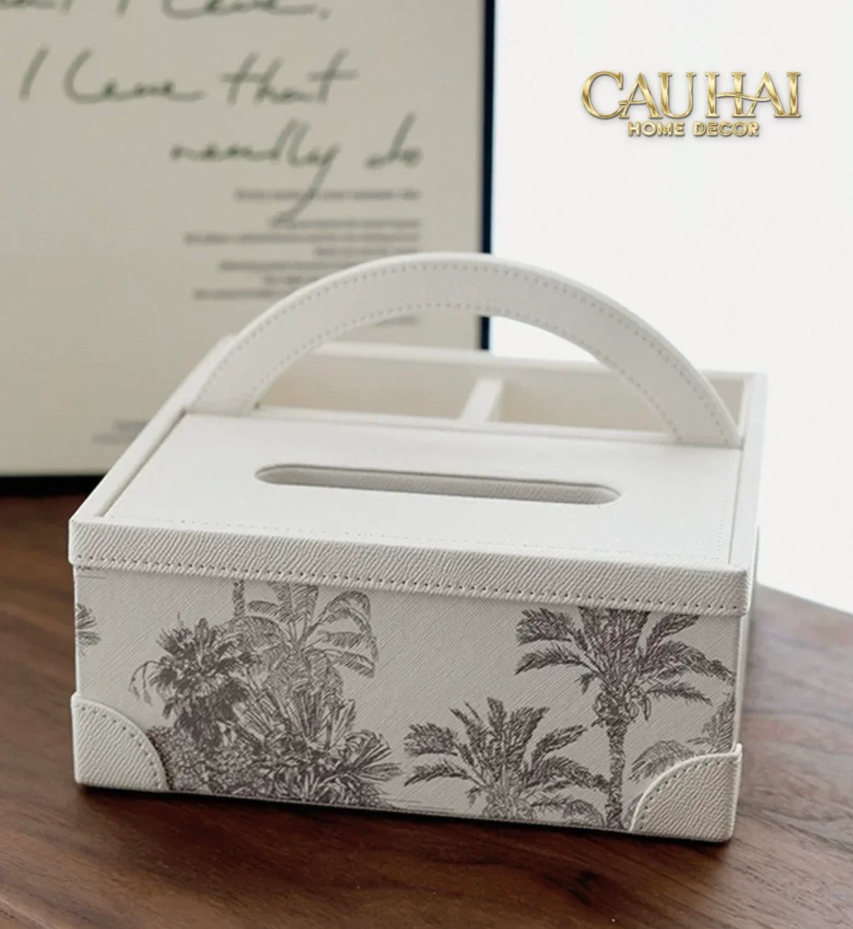 Hộp Khăn Giấy 3 Ngăn Handy Opaline Flora Tonkin-CẬU HAI HOME DECOR