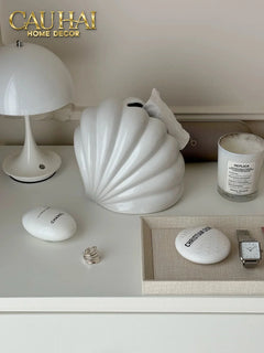 Hộp Khăn Giấy Ceramic Snow Nordic Shell Box-HỘP KHĂN GIẤY-CẬU HAI HOME DECOR
