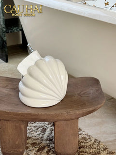 Hộp Khăn Giấy Ceramic Snow Nordic Shell Box-HỘP KHĂN GIẤY-CẬU HAI HOME DECOR