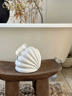 Hộp Khăn Giấy Ceramic Snow Nordic Shell Box-HỘP KHĂN GIẤY-CẬU HAI HOME DECOR