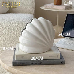 Hộp Khăn Giấy Ceramic Snow Nordic Shell Box-HỘP KHĂN GIẤY-CẬU HAI HOME DECOR