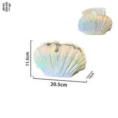 Hộp Khăn Giấy Ceramic White Seashell-HỘP KHĂN GIẤY-CẬU HAI HOME DECOR
