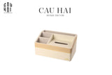 Hộp Khăn Giấy Da 4 Ngăn Remote - D'Ivoire Céline Tissue Box 17x26-HỘP KHĂN GIẤY-CẬU HAI HOME DECOR