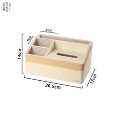 Hộp Khăn Giấy Da 4 Ngăn Remote - D'Ivoire Céline Tissue Box 17x26-CẬU HAI HOME DECOR
