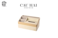 Hộp Khăn Giấy Da 4 Ngăn Remote - D'Ivoire Céline Tissue Box 17x26-CẬU HAI HOME DECOR
