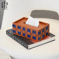 Hộp Khăn Giấy Da Auburn Ruban Leather Tissue Box-HỘP KHĂN GIẤY-CẬU HAI HOME DECOR