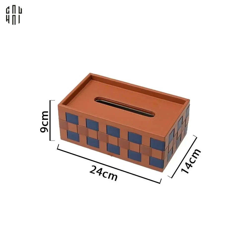 Hộp Khăn Giấy Da Auburn Ruban Leather Tissue Box-HỘP KHĂN GIẤY-CẬU HAI HOME DECOR