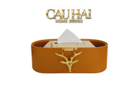 Hộp Khăn Giấy Da Golden Alley Antler Leather-HỘP KHĂN GIẤY-CẬU HAI HOME DECOR